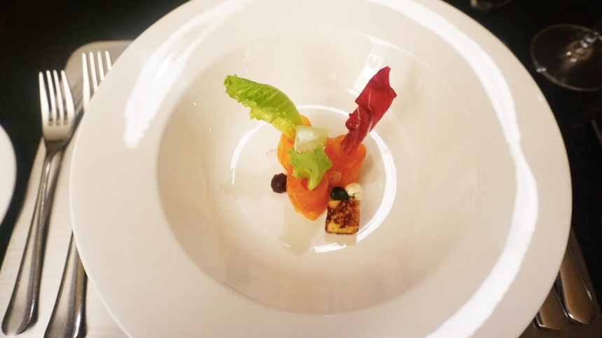 Cucumber Jelly, Cucumber Pearls, brioche Croutons, Creme Fraiche